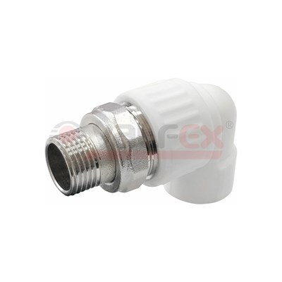 Угольник с американкой для радиатора наружная резьба 25 х 1/2" (60/15) (Valfex) БЕЛЫЙ 10683