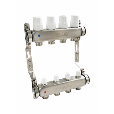 Блок колл. НЕРЖ с ручн. регулир. клап. 1"х 9 вых Евроконус 3/4" VALFEX (2) К 11178