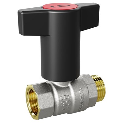 Кран шаровой N/P59 для ВОДЫ 1/2" ВР/НР Т-образн. красн. руч. латунный НИК-Й VALFEX 11Б27фт1М (68/17) 11251