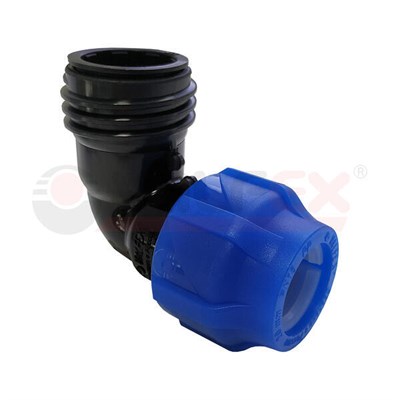 Отвод ПНД компрессионный с наружной резьбой  25х1/2" (120/30) VALFEX 11363