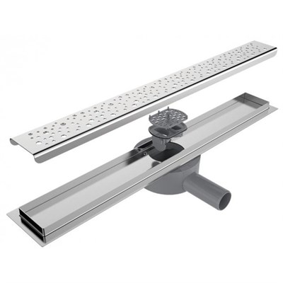 Трап-лоток с гориз. (гидро+сухая защита от запаха) (решетка с круг. ячейкой) 55см 11430