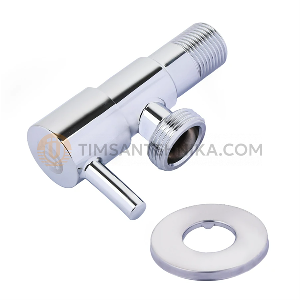 Кран угловой TIM 1/2x1/2 НР, нержавеющая сталь (хром) BL5825S 10191