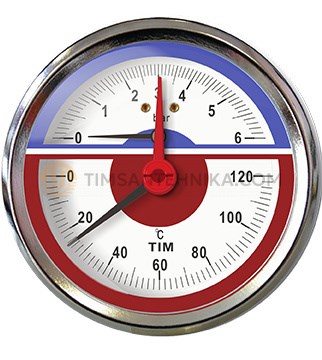 Термоманометр радиальный(d 63мм) Y-63-16 10270