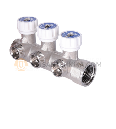 Коллектор с регулирующими вентилями и выходами стандарта Евроконус 1*3/4EK-3выхода MR-04N-3E 10325