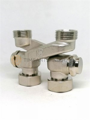 Узел подключения радиатора перекрестие Х-образное с запорными вентилями ;3/4"х3/4"EK RBX502.03 10334