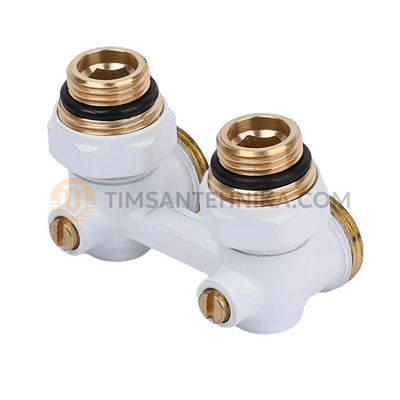 Узел нижнего подключения радиатора угловой 1/2*3/4 белый TIM ME221CW 10336