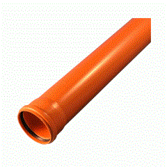 Труба ф110 с раструбом L=0.5 м рыжая нар.канализ.толщ.ст.3.4 (30) VALFEX 10341