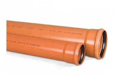 Труба ф160 с раструбом L=3 м рыжая нар.канализ.толщ.ст.4.9 (2) VALFEX 10351