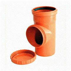 Ревизия с крышкой D 110мм РЫЖАЯ нар.канализ.(25) VALFEX 10383