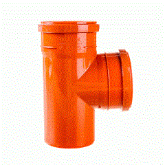 Тройник 87,5° 160-110 РЫЖИЙ нар.канализ.(9) VALFEX 10390