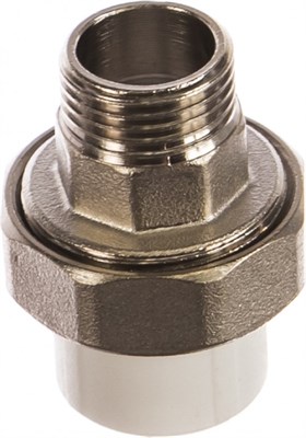 Муфта комб.разъём.(американка) с наружной резьбой  25x1/2" (120/20) (Valfex) БЕЛАЯ 10503