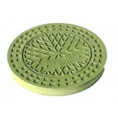 Крышка люк для колодца 315 мм полимерпесчаная (зеленая) 10071