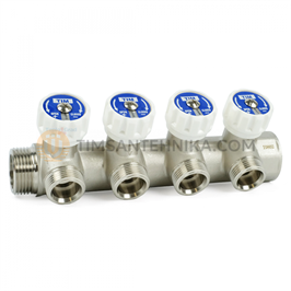 Коллектор с регулирующими вентилями и выходами стандарта Евроконус 1*3/4EK-4выхода MR-04N-4E 10324