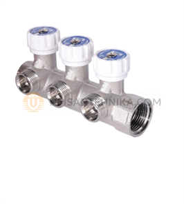 Коллектор с регулирующими вентилями и выходами стандарта Евроконус 1*3/4EK-3выхода MR-04N-3E 10325