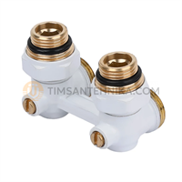 Узел нижнего подключения радиатора угловой 1/2*3/4 белый TIM ME221CW 10336