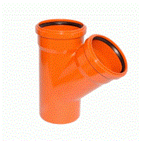 Тройник 45° 200-200 РЫЖИЙ нар.канализ.(1) 10393