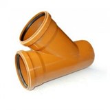 Тройник канализационный рыжий Ø110 45° ПВХ Nashorn 10038