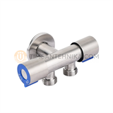 Кран угловой нерж SUS304 2 выхода для сантехприборов (ш/ш/ш) 1/2"×1/2"×1/2", BL5856.02S 10188