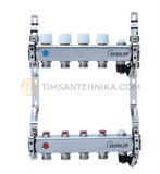 Коллекторный блок из нержавеющей стали с настроечными и термостатическими клапанами, дренажными клапанами и воздухоотводчиками ZSc.406.0611S 10285